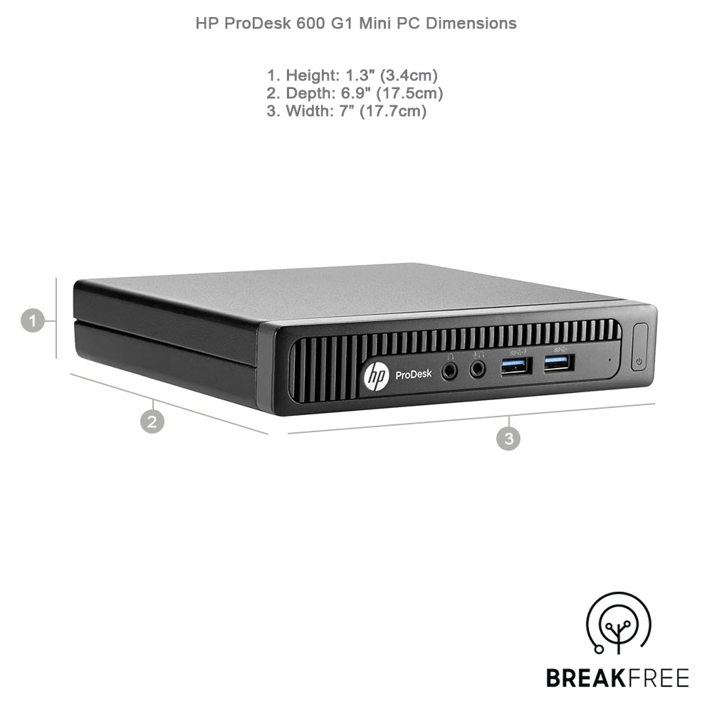 HP ProDesk 600 G1 Mini PC i5 4570T 3.6GHz 16GB RAM 256GB SSD WiFi Bluetooth