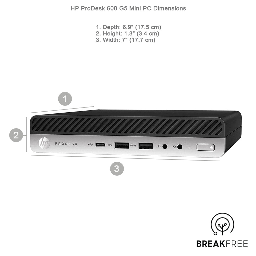 HP ProDesk 600 G5 Mini PC i3 9100T 3.7GHz 8GB RAM 256GB SSD 4K WiFi Bluetooth