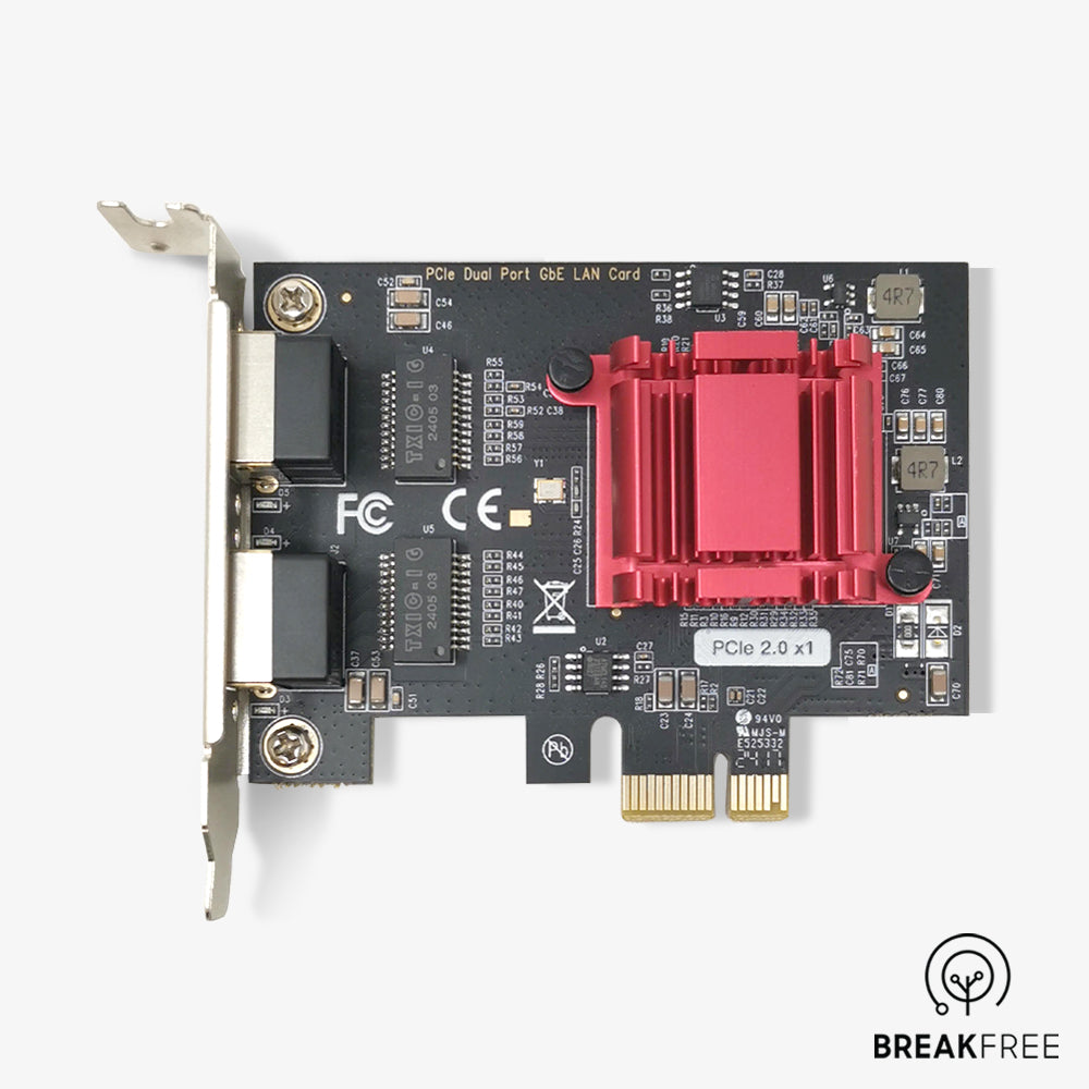 Dual Port Gigabit Ethernet PCIe LAN Card Intel 82575EB