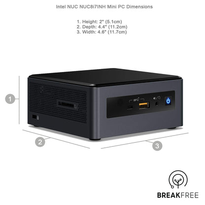 Intel NUC NUC8i7INH Mini PC i7 8GB RAM 500GB SSD 2GB GDDR5 WiFi Bluetooth