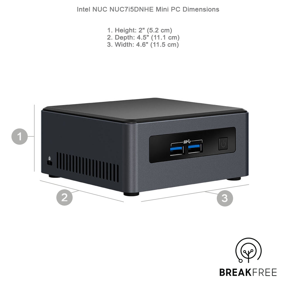 Intel NUC NUC7i5DNHE Mini PC i3 7300 4GHz 16GB RAM 256GB SSD 4K WiFi Bluetooth
