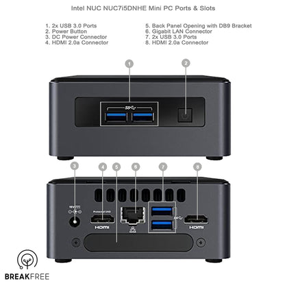 Intel NUC NUC7i5DNHE Mini PC i3 7300 4GHz 16GB RAM 256GB SSD 4K WiFi Bluetooth