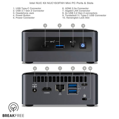 Intel NUC NUC10i3FNH PC i3 10110U 4.1GHz 8GB RAM 256GB SSD WiFi Bluetooth