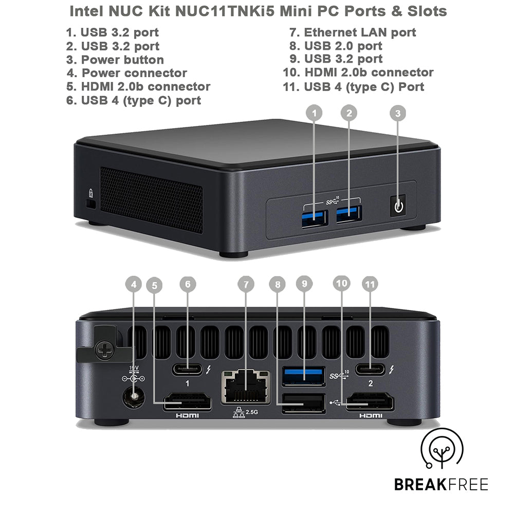 Intel NUC NUC11TNKi5 PC i5 1135G7 4.2GHz 16GB RAM 256GB SSD WiFi Warranty