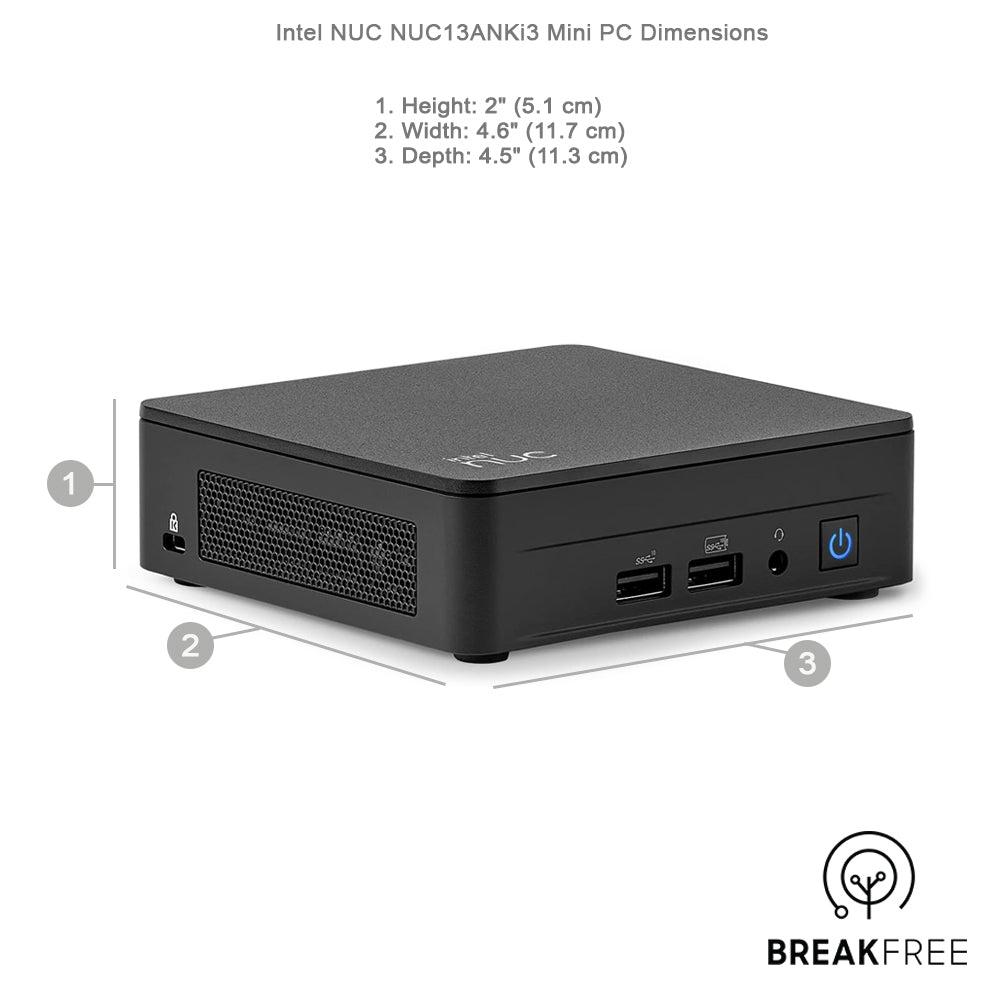 Intel NUC13ANKi3 Mini PC i3 1315U 8GB RAM 256GB SSD WiFi Bluetooth