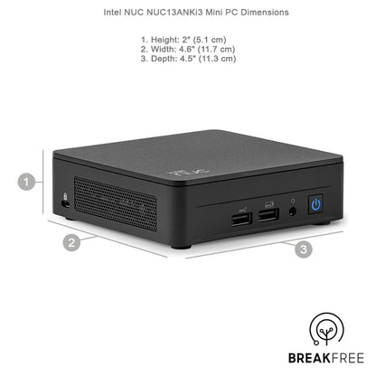 Intel NUC13ANKi3 Mini PC i3 1315U 8GB RAM 256GB SSD WiFi Bluetooth