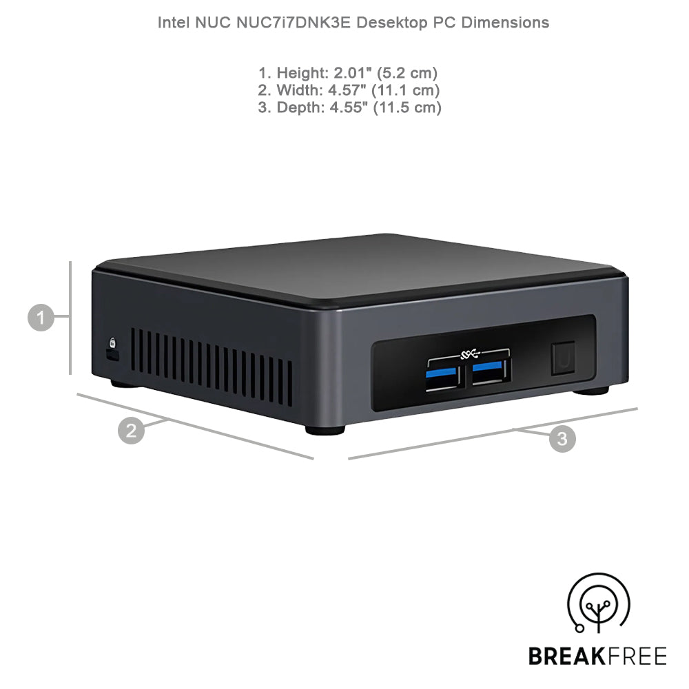 Intel NUC NUC7i7DNK3E PC i7 8650U 4.2GHz 32GB RAM 500GB SSD WiFi Bluetooth