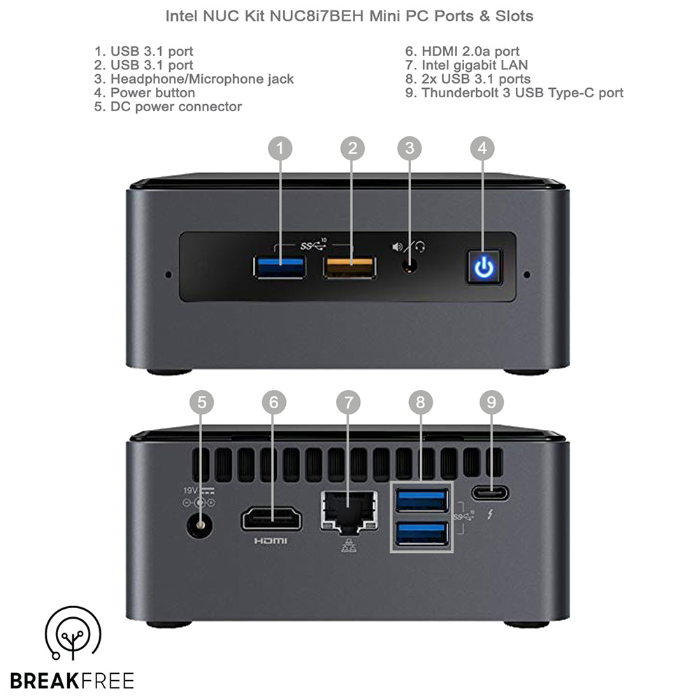 Intel NUC NUC8i7BEH Mini PC WiFi Bluetooth