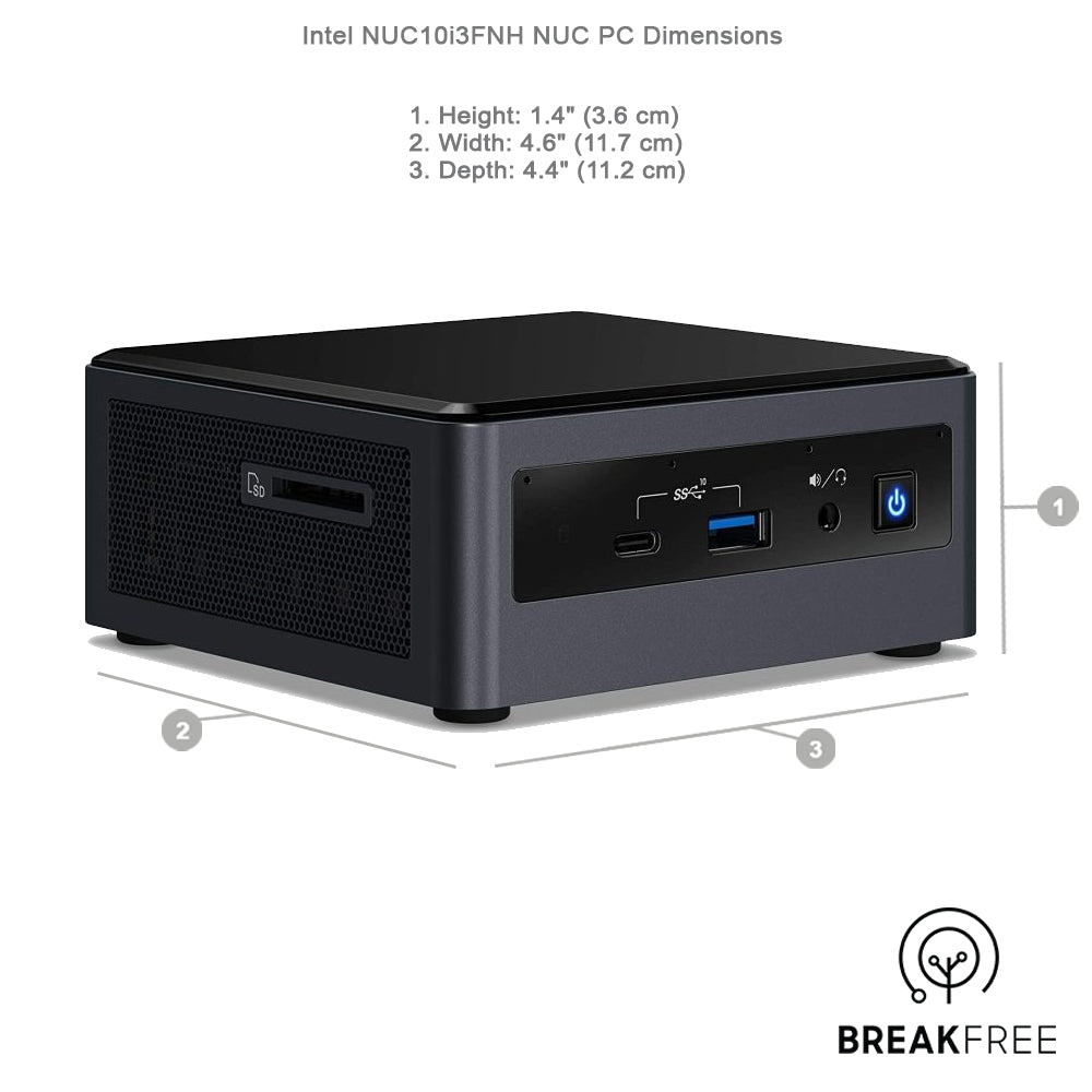 Intel NUC NUC10i3FNH PC i3 10110U 4.1GHz 8GB RAM 256GB SSD WiFi Bluetooth