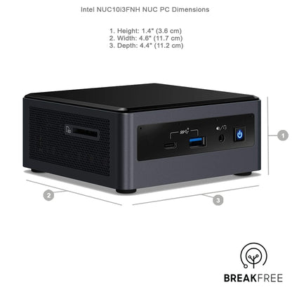 Intel NUC NUC10i3FNH PC i3 10110U 4.1GHz 8GB RAM 256GB SSD WiFi Bluetooth