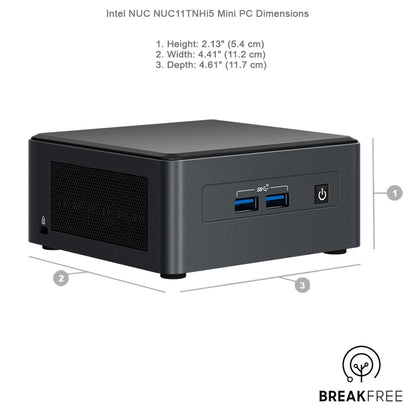 Intel NUC NUC11TNHi5 Mini PC i5 1135G7 4.2GHz 16GB RAM 256GB SSD WiFi Bluetooth