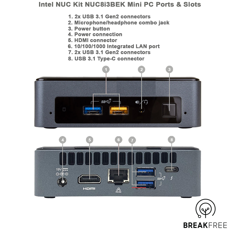 Intel NUC NUC8i3BEK Mini PC WiFi Bluetooth