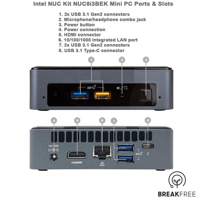 Intel NUC NUC8i3BEK Mini PC WiFi Bluetooth
