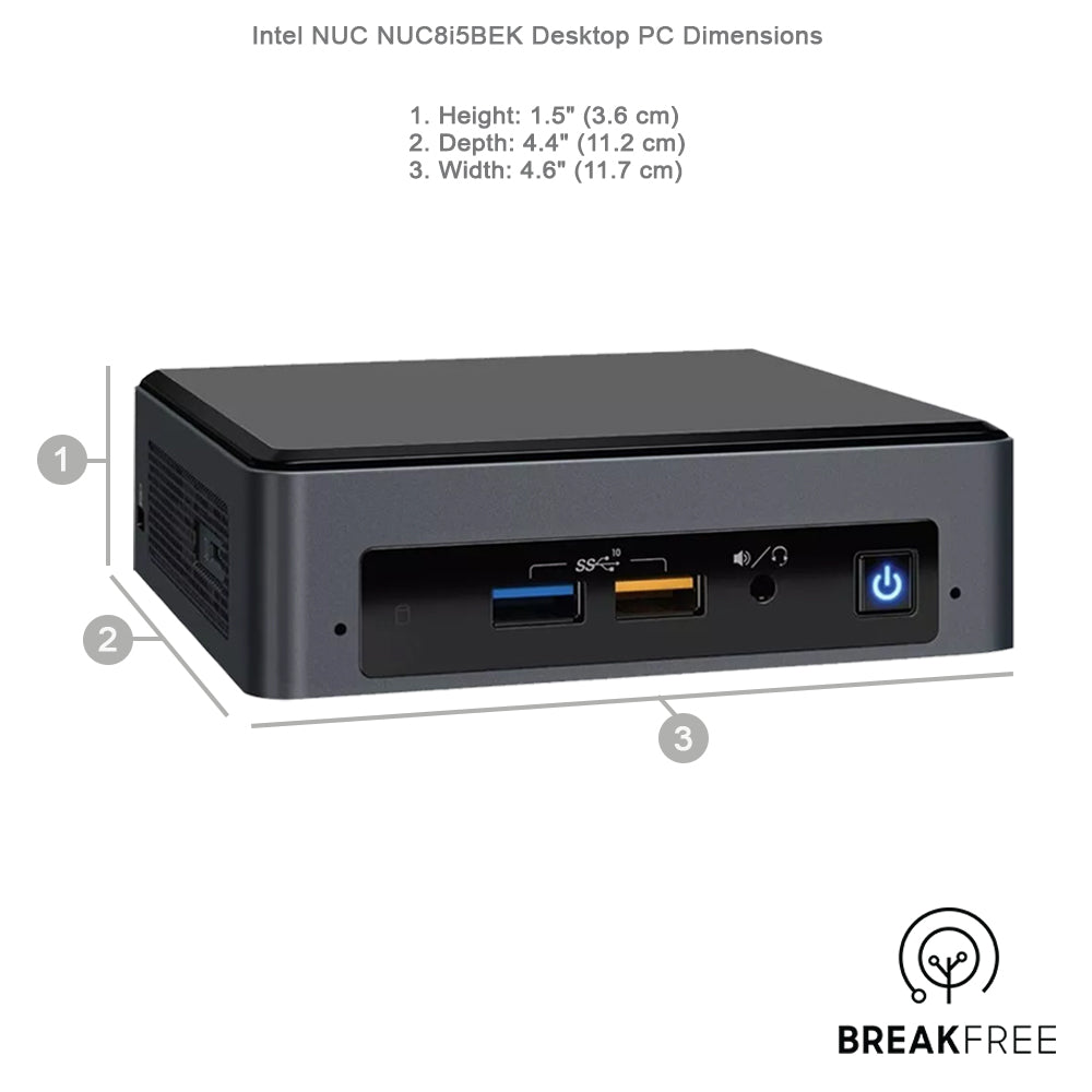 Intel NUC NUC8i5BEK Mini PC i5 8259U 3.8GHz 16GB RAM 256GB SSD WiFi Bluetooth