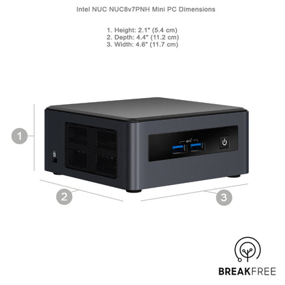 Intel NUC NUC8v7PNH Mini PC i7 8665U 4.8GHz 16GB RAM 500GB SSD WiFi Bluetooth