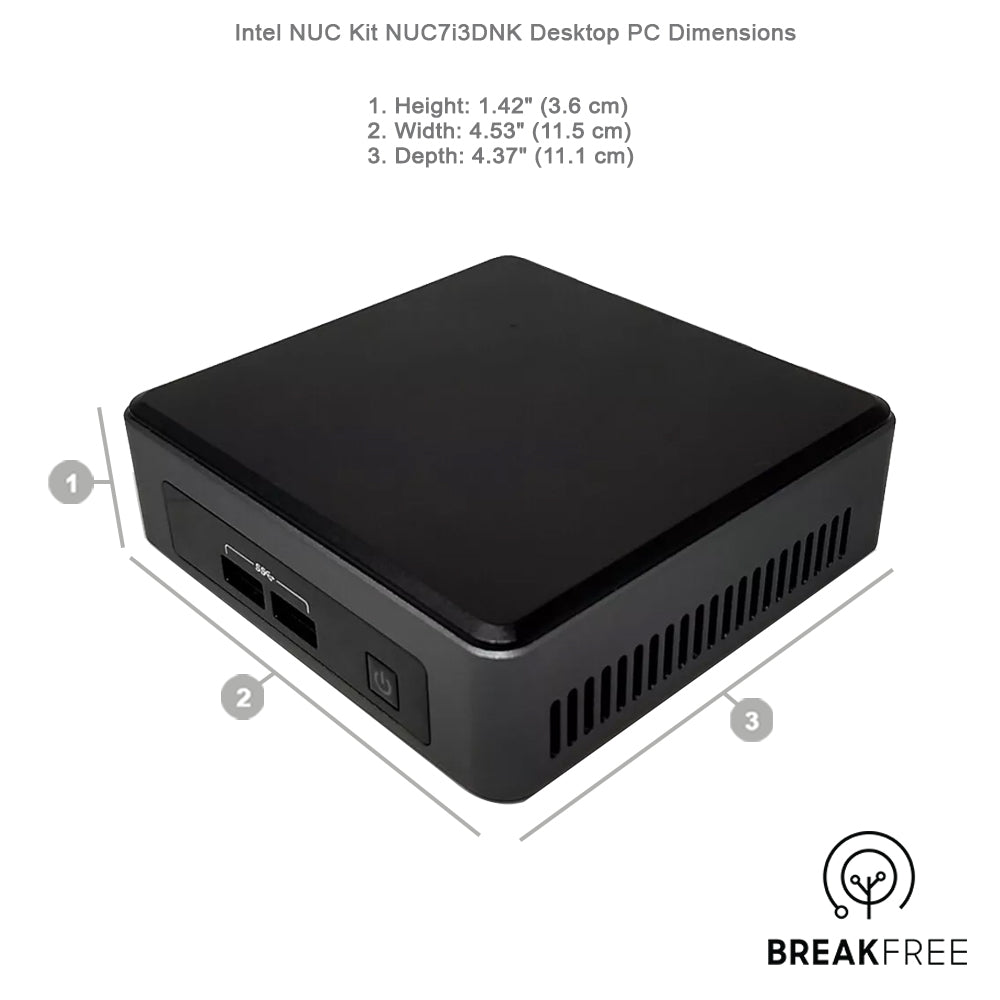 Intel NUC Kit NUC7i3DNK PC i3 7100U 2.4GHz 8GB RAM 256GB SSD WiFi Bluetooth