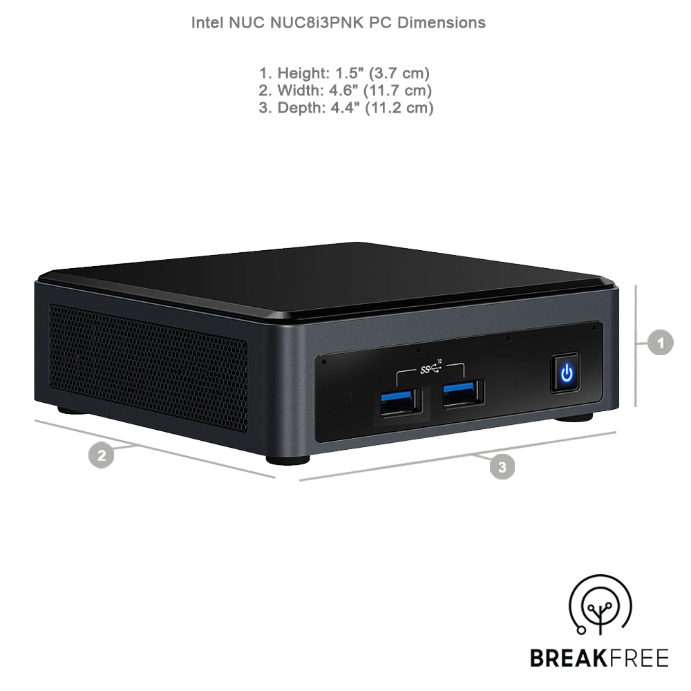 Intel NUC NUC8i3PNK PC i3 8145U 3.9GHz 8GB RAM 256GB SSD WiFi Bluetooth