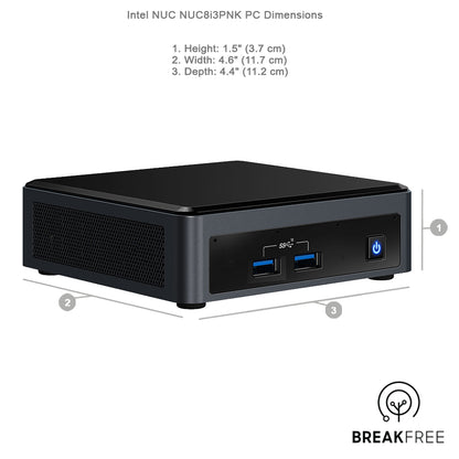 Intel NUC NUC8i3PNK PC i3 8145U 3.9GHz 8GB RAM 256GB SSD WiFi Bluetooth