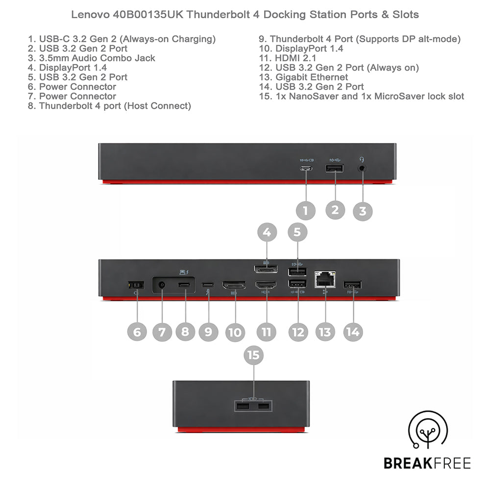 Lenovo 40B00135UK Thunderbolt 4 Dock Universal Docking Station
