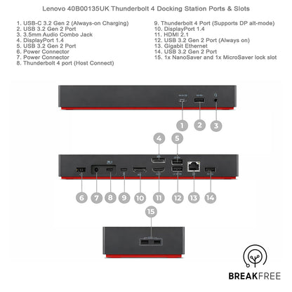 Lenovo 40B00135UK Thunderbolt 4 Dock Universal Docking Station