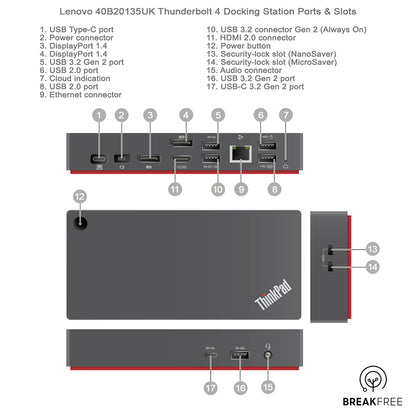 Lenovo 40B20135UK ThinkPad Universal USB-C Smart Dock Docking Station