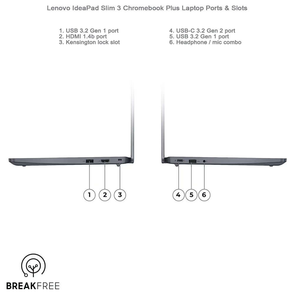 Lenovo IdeaPad Slim 3 Chromebook Plus 14" i3 N305 3.8GHz 8GB RAM 256GB eMMC WiFi Bluetooth