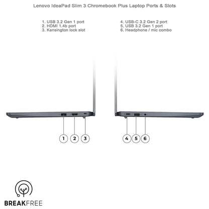 Lenovo IdeaPad Slim 3 Chromebook Plus 14" i3 N305 3.8GHz 8GB RAM 256GB eMMC WiFi Bluetooth