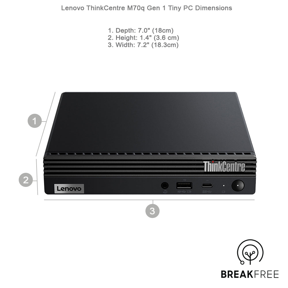 Lenovo ThinkCentre M70q Gen 1 Tiny PC i5 10400T 16GB RAM 256GB SSD 4K WiFi Bluetooth