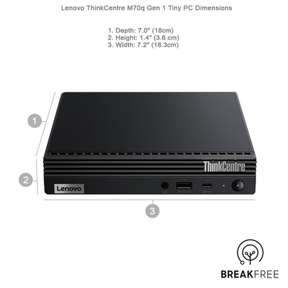 Lenovo ThinkCentre M70q Gen 1 Tiny PC i5 10400T 16GB RAM 256GB SSD 4K WiFi Bluetooth