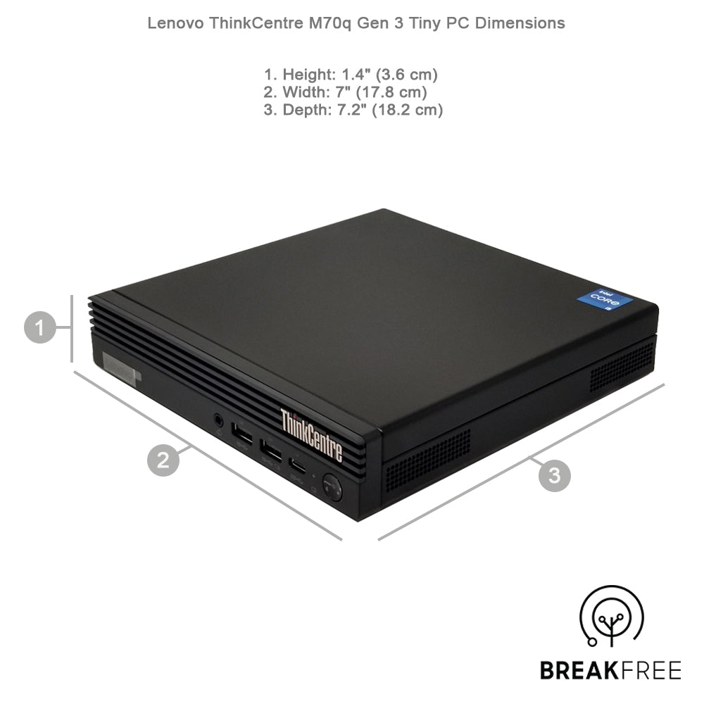 Lenovo ThinkCentre M70q Gen 3 Tiny PC i3 12100T 16GB RAM 256GB SSD