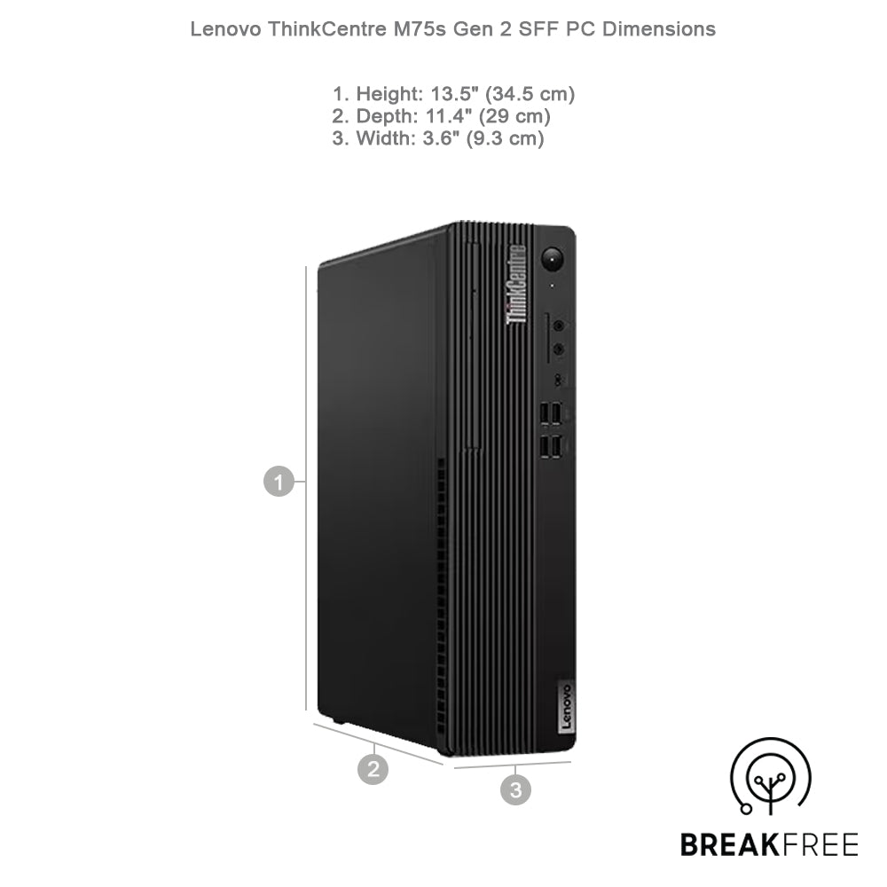 Lenovo ThinkCentre M75s Gen2 SFF PC 4650G 4.2GHz 16GB RAM 256GB SSD 500GB HDD WiFi Bluetooth