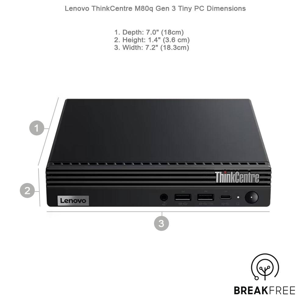 Lenovo ThinkCentre M80q Gen 3 Tiny PC i5 12500T 4.4GHz 16GB RAM 500GB SSD HDMI DP