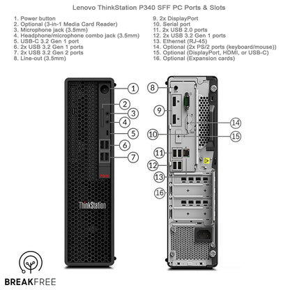 Lenovo ThinkStation P340 SFF PC i5 10500 4.5GHz 16GB RAM 512GB SSD 4K DP