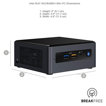 Intel NUC Kit NUC8i3BEH Mini PC i3 8109U 3.6GHz 8GB RAM 256GB SSD WiFi Bluetooth