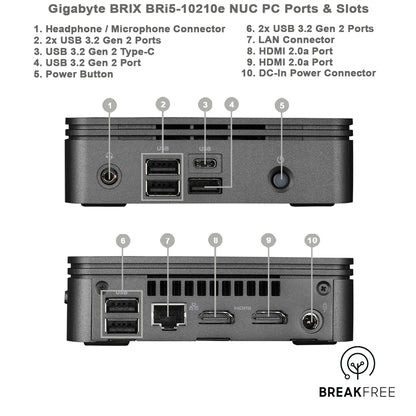 Gigabyte Brix GB-BRi5-10210e Mini PC