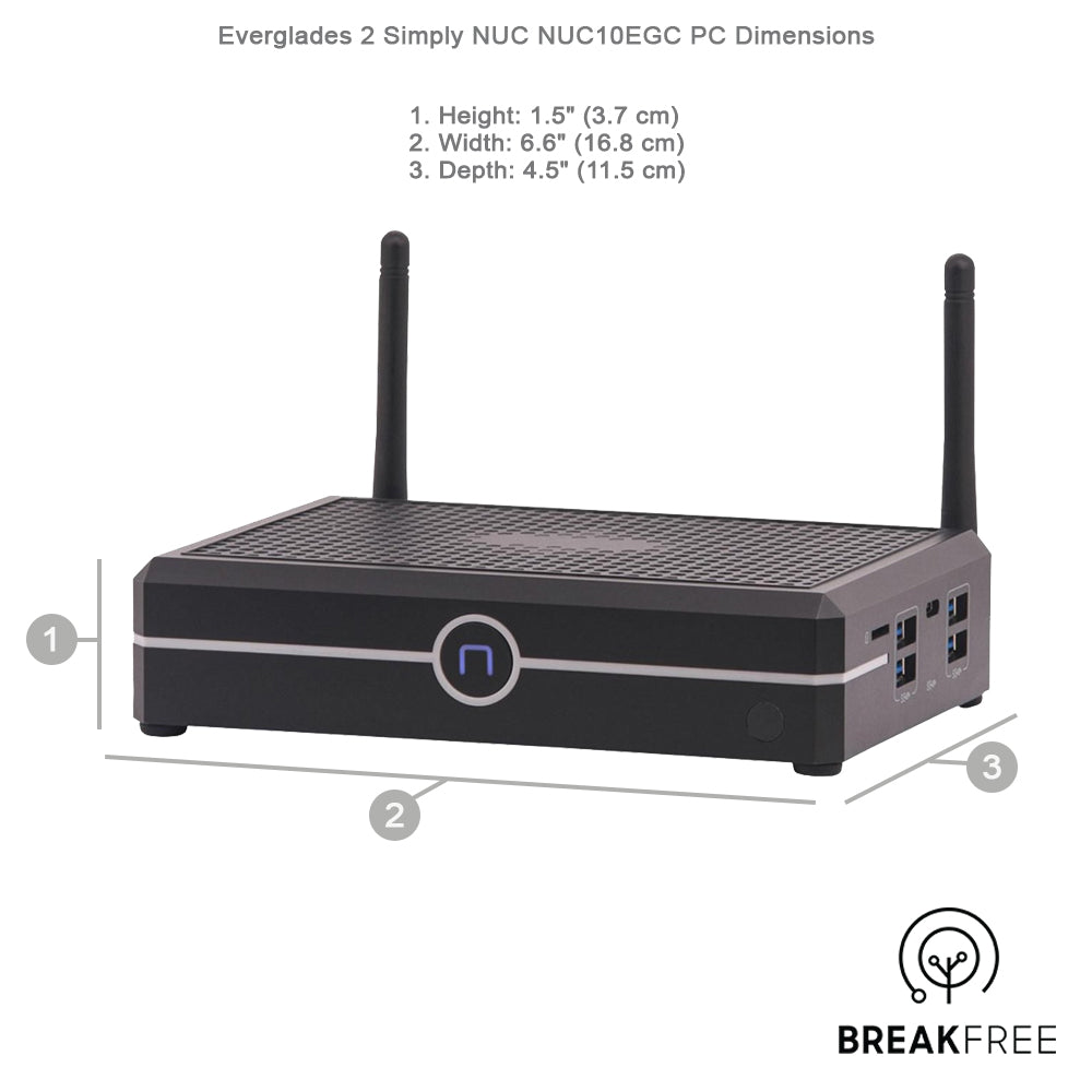 Simply NUC Everglades NUC10EGC N5105 8GB RAM 256GB SSD WiFi Bluetooth Dual NIC