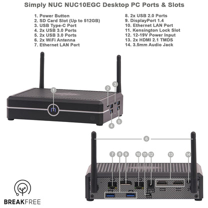 Simply NUC Everglades NUC10EGC N5105 8GB RAM 256GB SSD Dual NIC