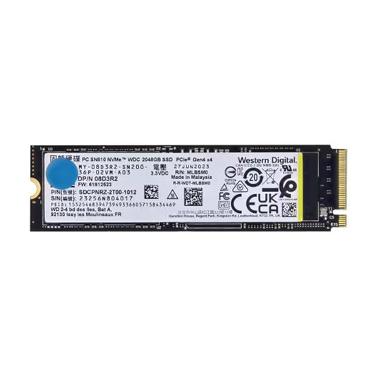 WD SN810 SDCPNRZ-2T00-1012 08D3R2 2TB NVMe SSD 2280