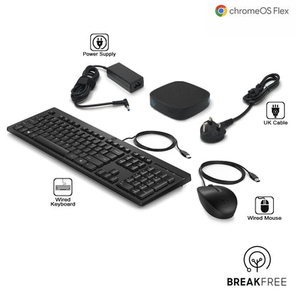 HP T430 Mini PC ChromeOS Flex N4000 4GB RAM 32GB eMMC WiFi BT