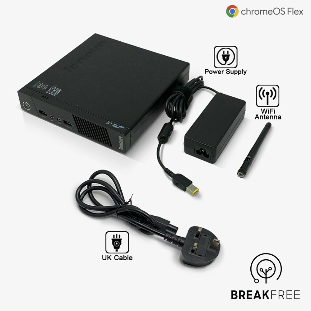Lenovo M73 Mini PC ChromeOS Flex 2.6GHz 8GB RAM 120GB SSD WiFi Bluetooth