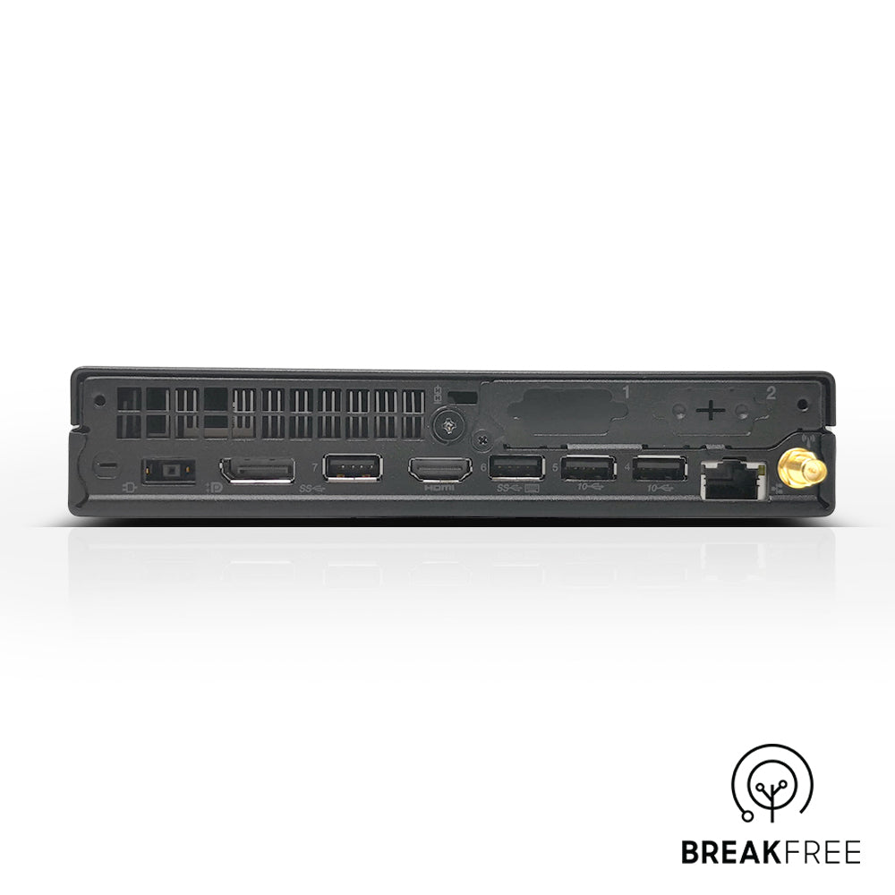 Lenovo ThinkCentre M80q Tiny PC rear view 