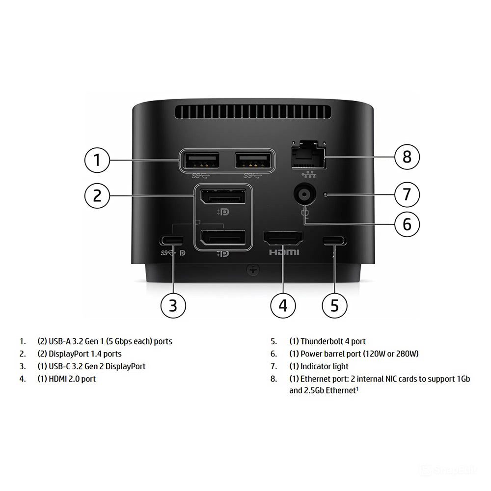 HP Dock G4 TB4 Docking Station USB-C Thunderbolt 4 HSN-IX03
