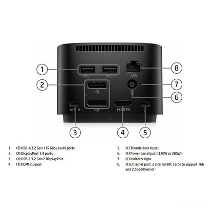HP Dock G4 TB4 Docking Station USB-C Thunderbolt 4 HSN-IX03