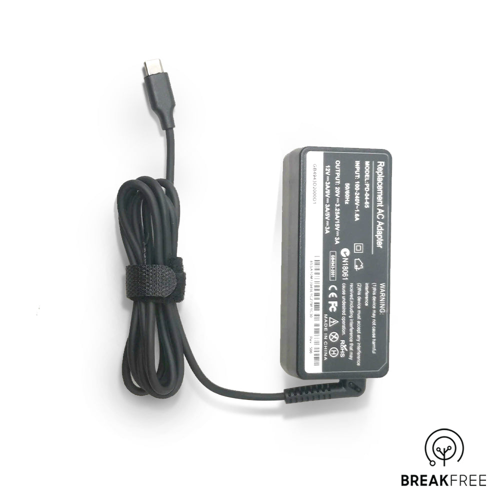 USB-C Tip 65W Adapter Replacement Power Supply For Lenovo