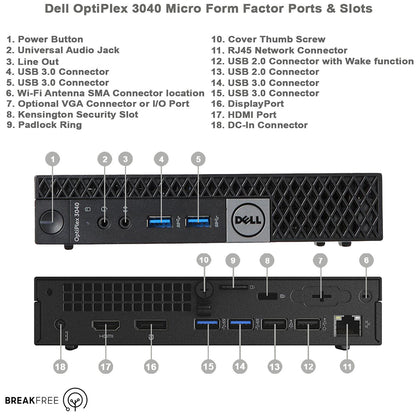 Dell OptiPlex 3040 Micro PC i5 6500T 3.1GHz 8GB RAM 240GB SSD Warranty