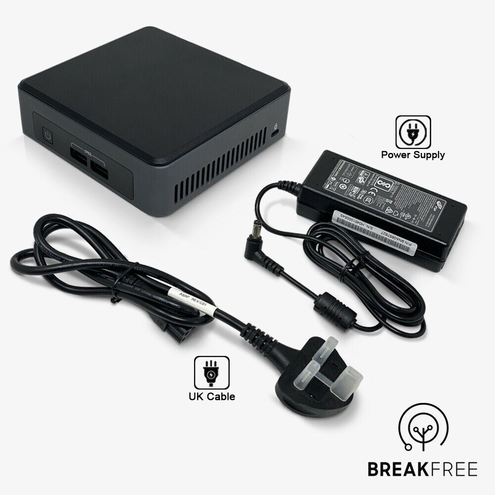 Intel NUC NUC7i7DNK3E PC i7 8650U 4.2GHz 32GB RAM 500GB SSD WiFi Bluetooth