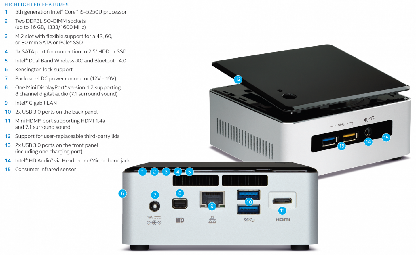 Intel NUC NUC5i5RYH Mini PC WiFi Bluetooth