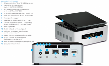 Intel NUC NUC5i5RYH Mini PC WiFi Bluetooth